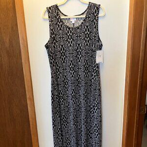 NWT  LulaRoe Dani Maxi Dress Black/White Unique Design, Sleeveless Size XL